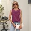 Spring and Summer Solid Color U-neck Pleated Vest T-shirt for Women