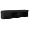 TV Wall Unit 6 Pcs Black Oak Effect Particleboard