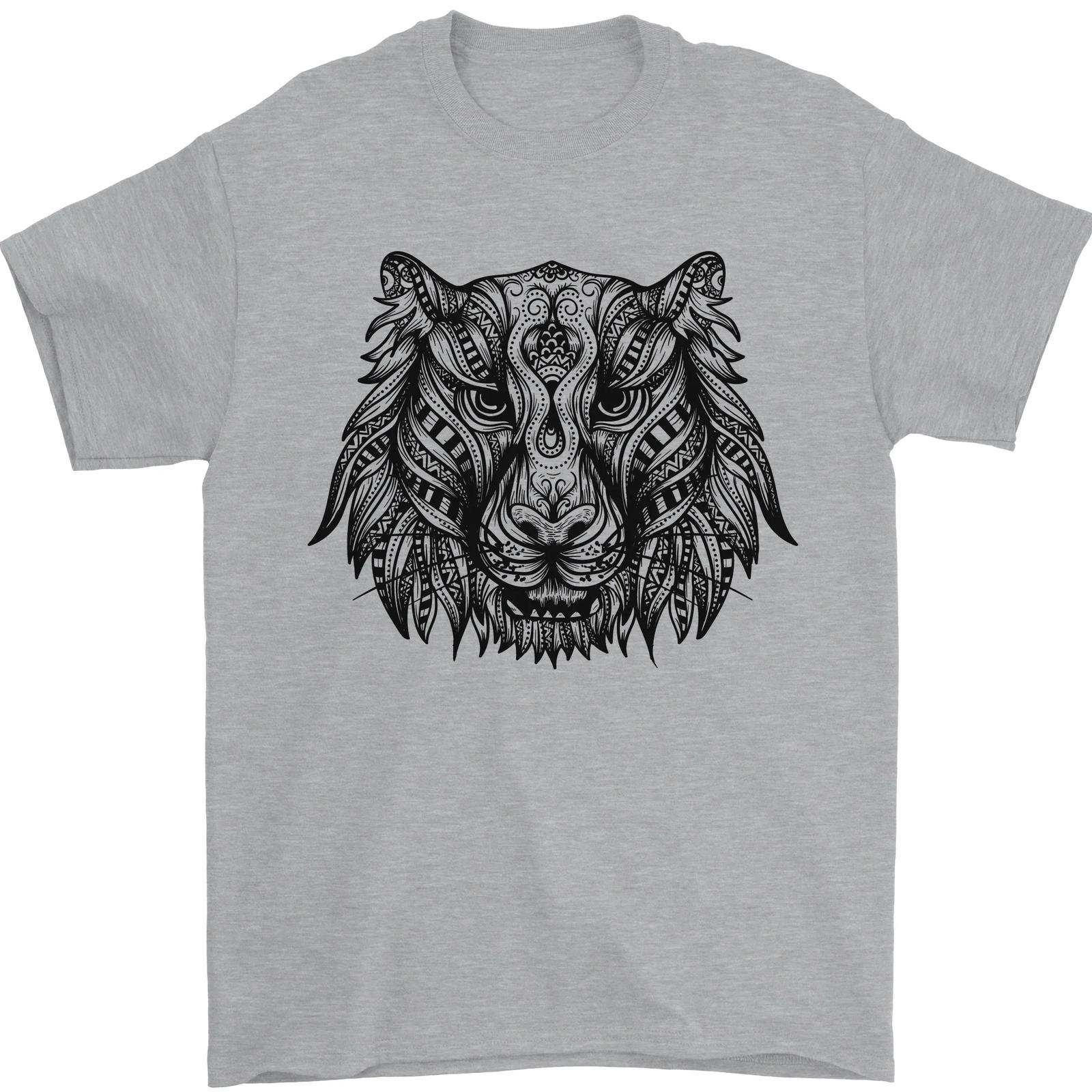 Mandala art tiger men s 100% cotton t-shirt- XL