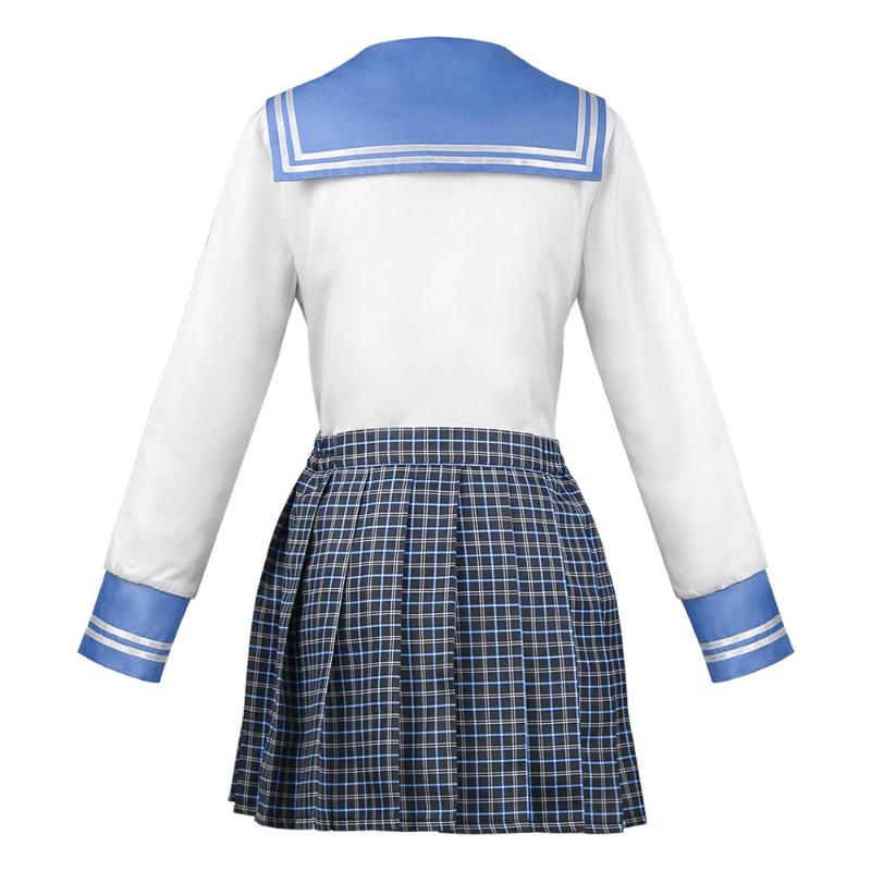 Anime Danganronpa Maizono Sayaka Cosplay Costume School Uniform Cyan Wig Shirt Skirt Socks Outfits Halloween Carnival Clothing