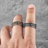 Retro Viking Charakter Edelstahl Herren Ringe Punk Einfache Amulett Für Männlichen Freund Biker Schmuck Kreativität Geschenk