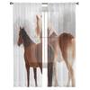 Tier Pferd Schnee Szene Tüll Voile Vorhänge Für Schlafzimmer Fenster Vorhang Für Wohnzimmer Gardinen Jalousien Organza Vorhänge