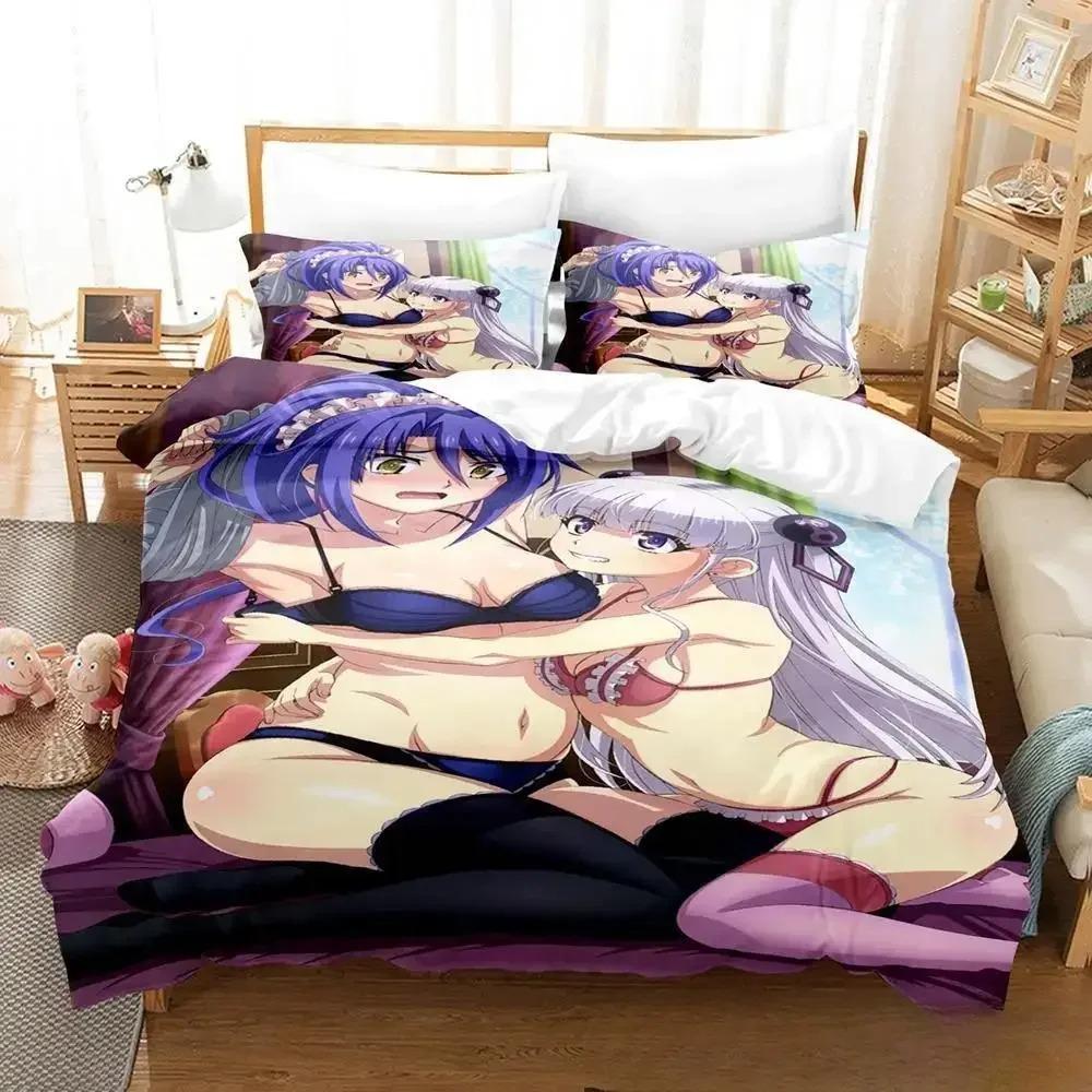 Anime Testament of Sister New Devil Sängklädesset, Påslakan Sängset Överkast Kuddfodral, King Queen Twin Size Pojkar Flickor Vuxen