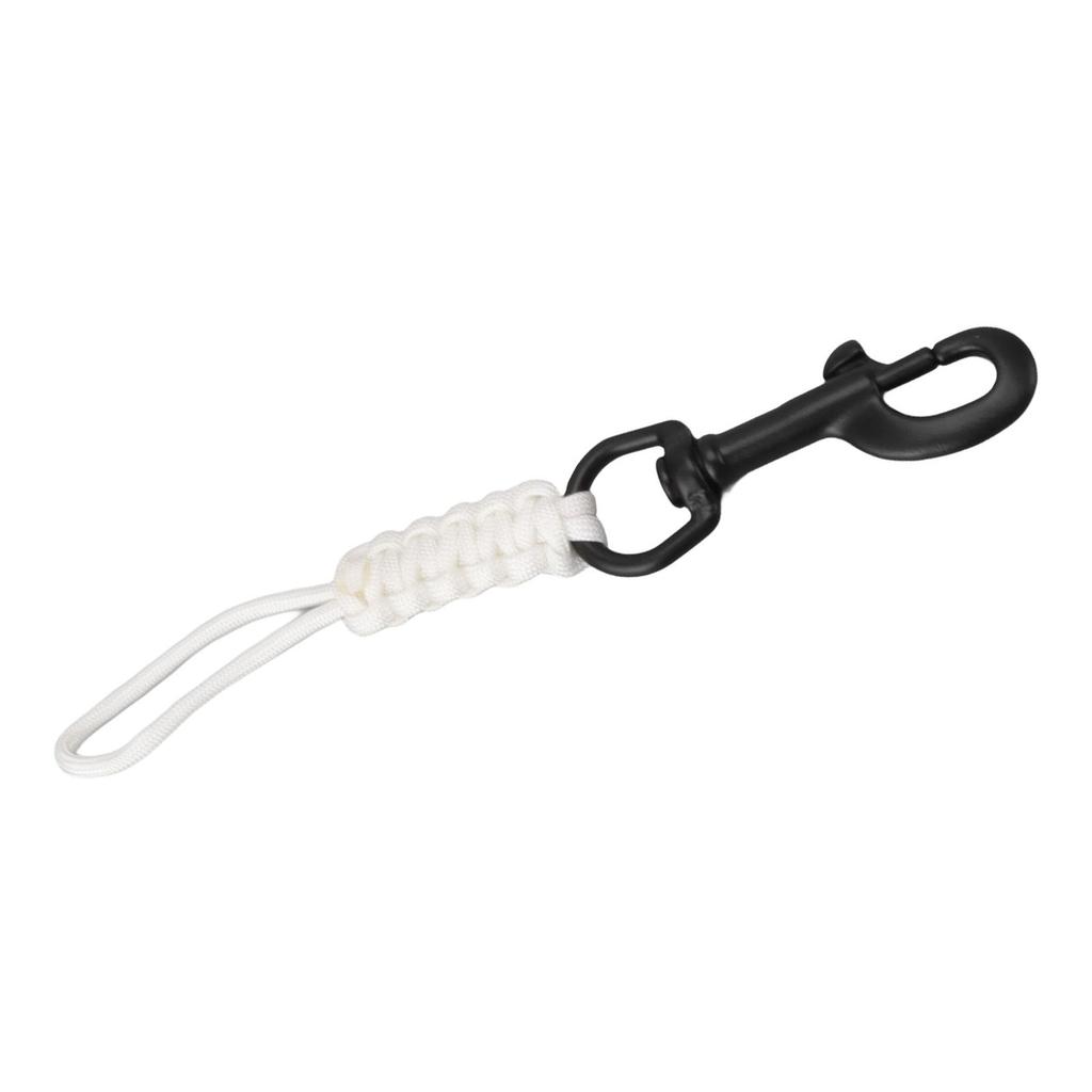Hand Woven Diving Lanyard Anti Lost Strap Underwater Safety Rope with Stainless Steel Clip White