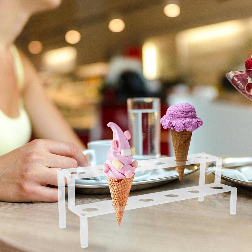 Dicker Acryl Eisständer 12 Löcher Desktop Dessert-Organizer Snack Aufbewahrungsregal Weihnachten