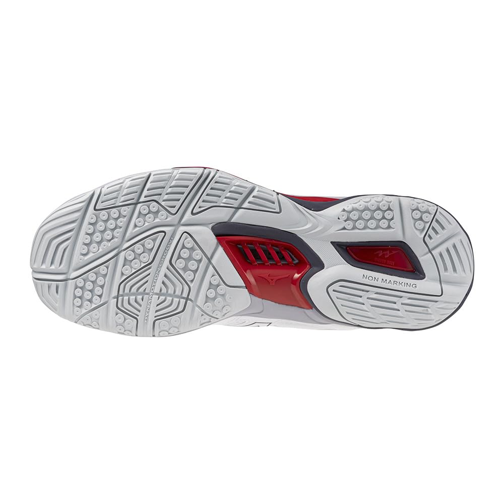 Mizuno Wave Phantom 3 Handball Club Wide White X Red X 2E Shoes, Activities, Width, Lightweight, Indoor, Men's, Black, 30.0 Cm,