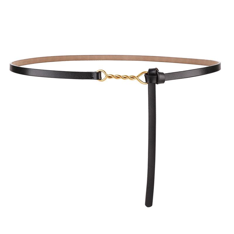 Genuine Leather Womens Slim Belt With Metal Buckle For Office And Casual Wear
