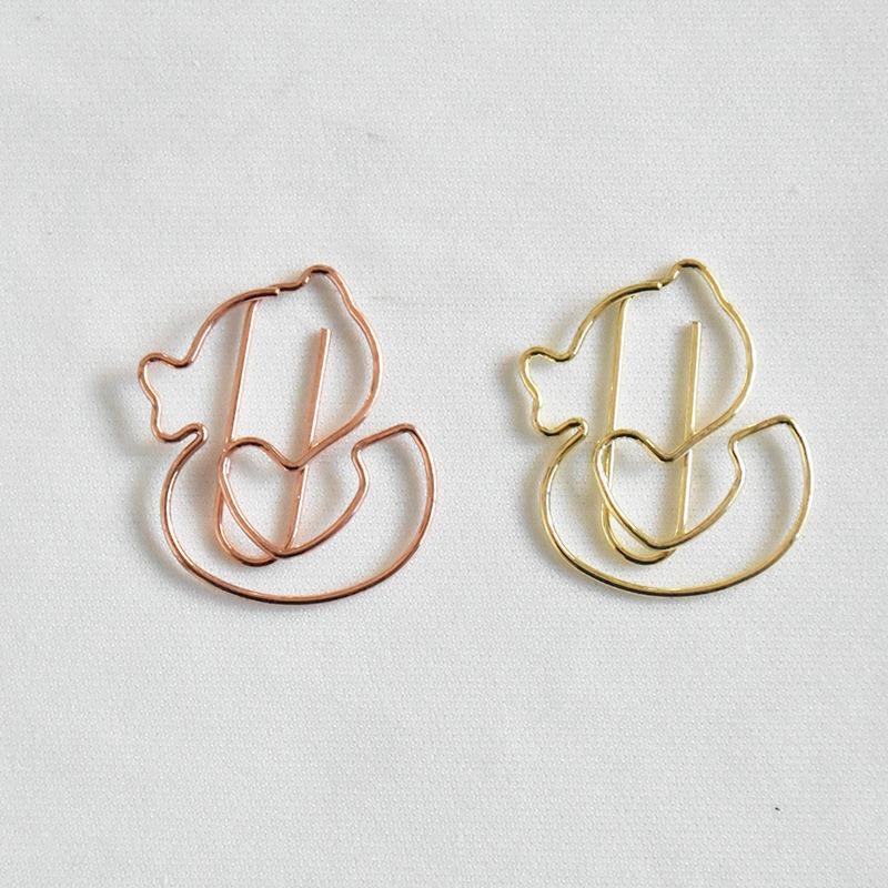 Cute Animal Shaped Golden Metal Decorative Paper Clip Bookmark Gift