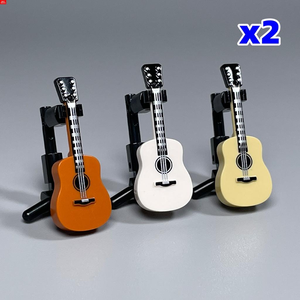 MOC Bricks DIY Music Instrument Guitar Bass saxophone Microphone Loudspeaker Box Educational Building Blocks Toys Gifts