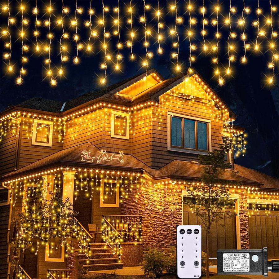 300 LED Purple Halloween Icicle Light Outdoor 9M Purple Icicle Light Outdoor Christmas Icicle Light DC30V for Holiday Decor