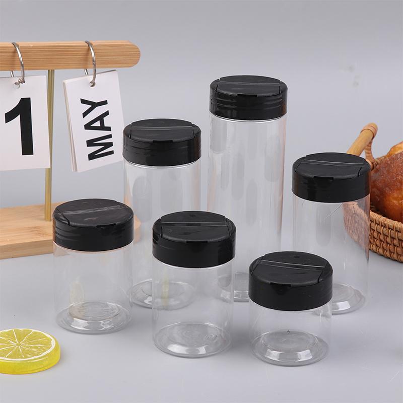 5/6 Pcs Durable Plastic Seasoning Jar, Portable Salt Cellar, Empty Pepper Shaker, Double Flip-Top Transparent Seasoning Jar
