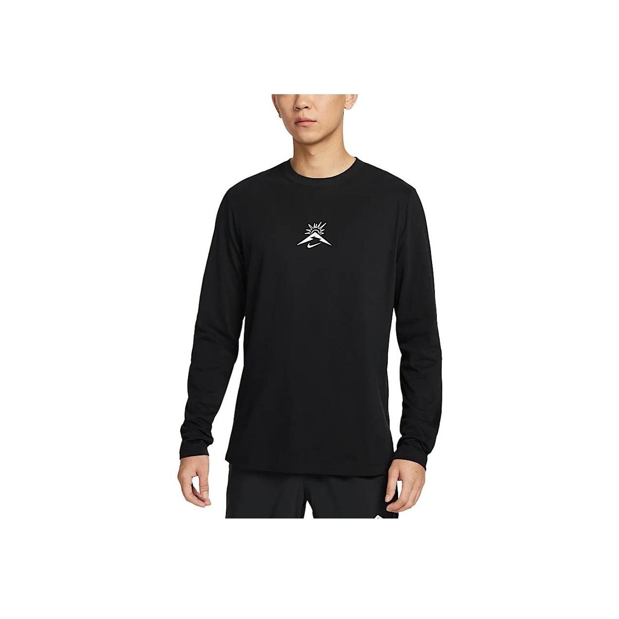 

Nike Dri-Fit FW24 Trail Crew Neck Удобная мягкая быстросохнущая футболка с длинным рукавом для мужчин, черные топы HJ3602-010 S
