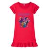 M1220 Kids Girls Kpop Rumi Zoey Mira Print Short Sleeves Ruffle Dress