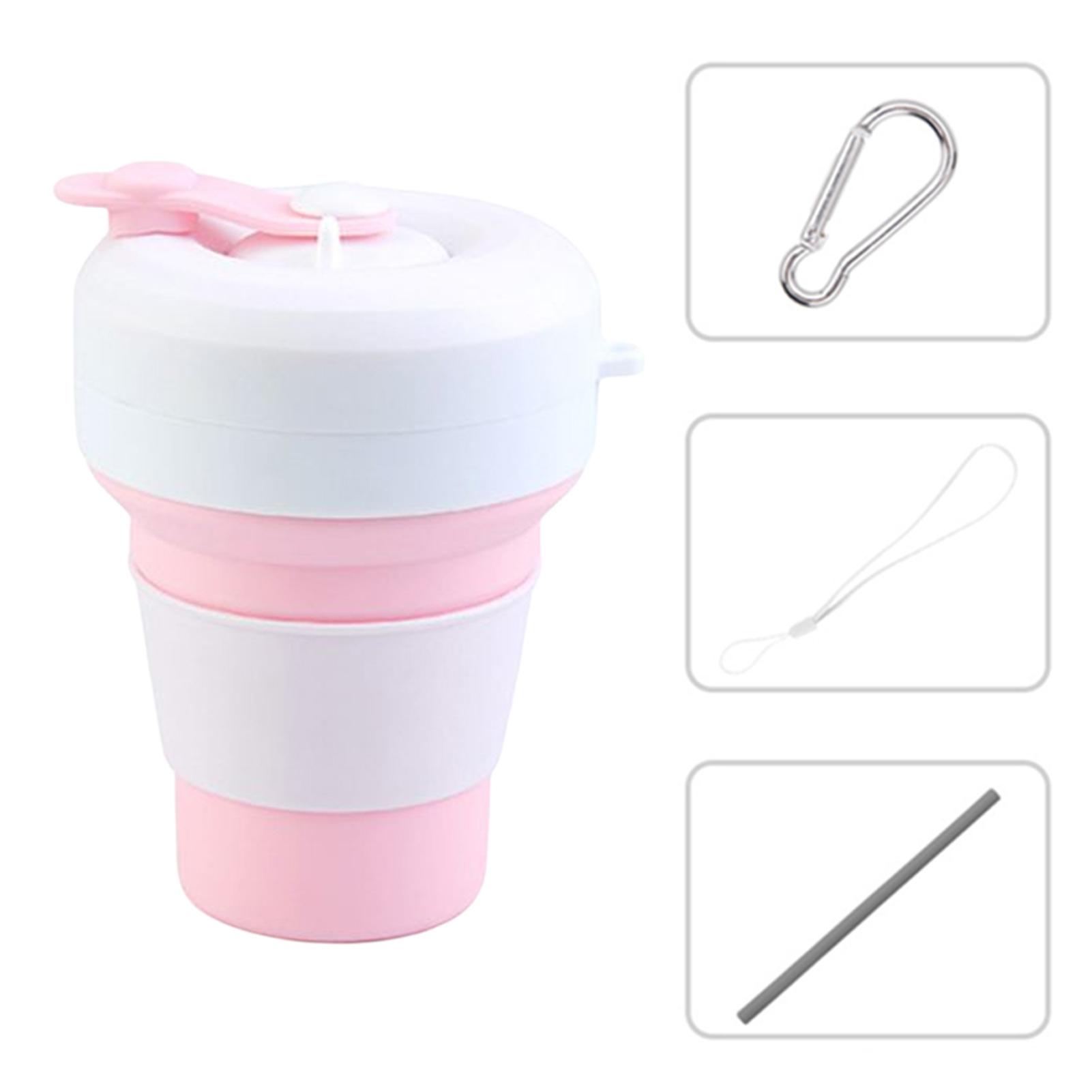 

Flexible Collapsible Silicone Cup Multipurpose Travel Coffee Cup For Camping Hiking розовый
