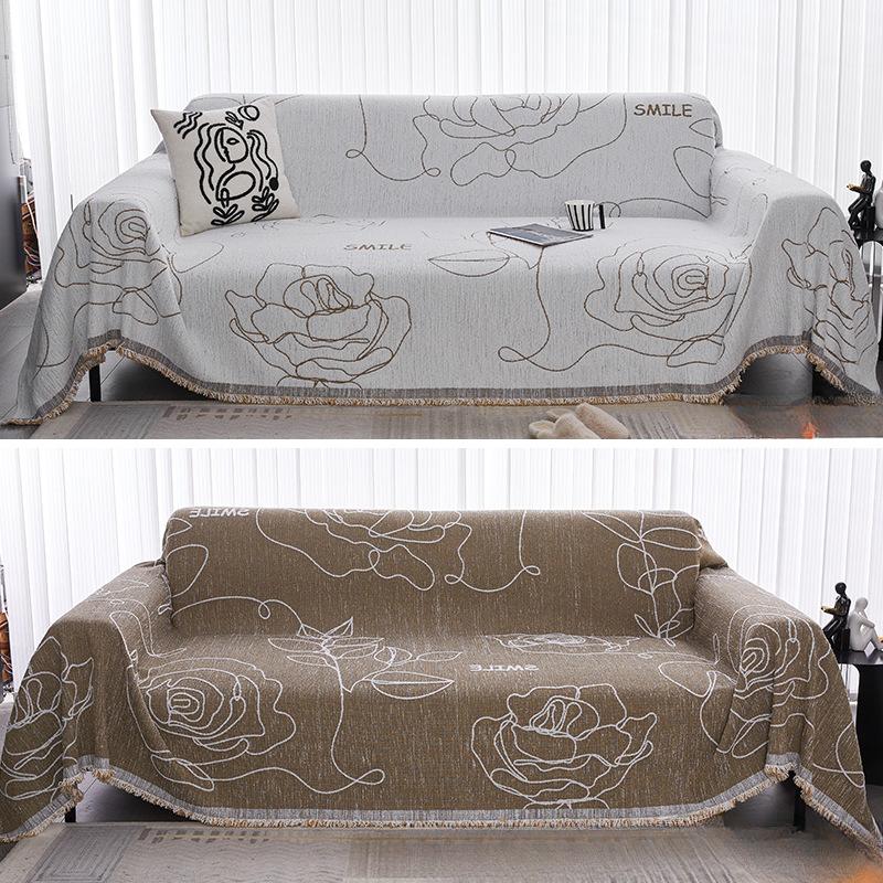 Nordic Ins Chenille Sofa Towel Knitted Bag Cover All-around Double-Sided Available All-Inclusive Sofa Cover Sofa Cover Cloth