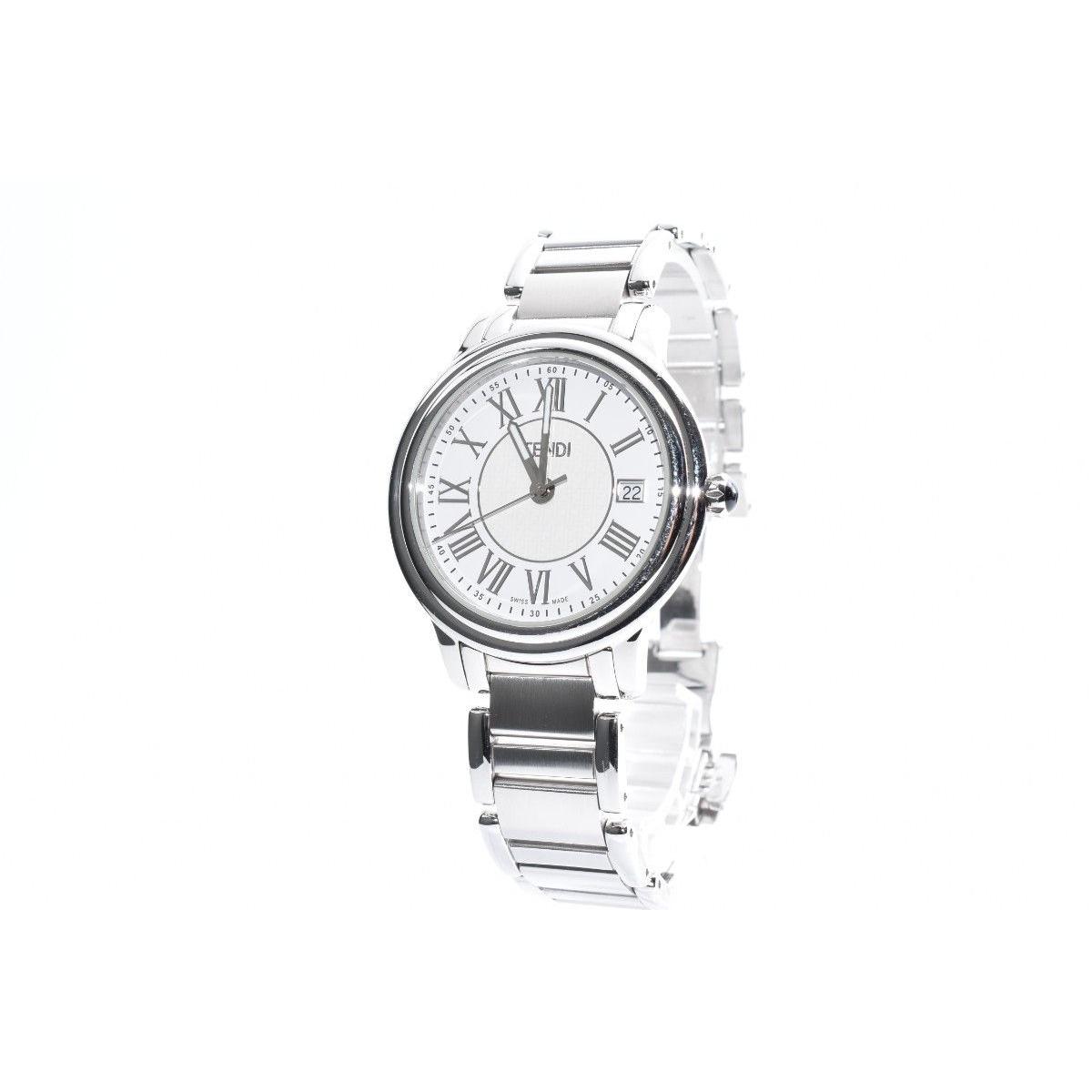 Used [Battery replaced] FENDI 25400L White Silver Men s Watch