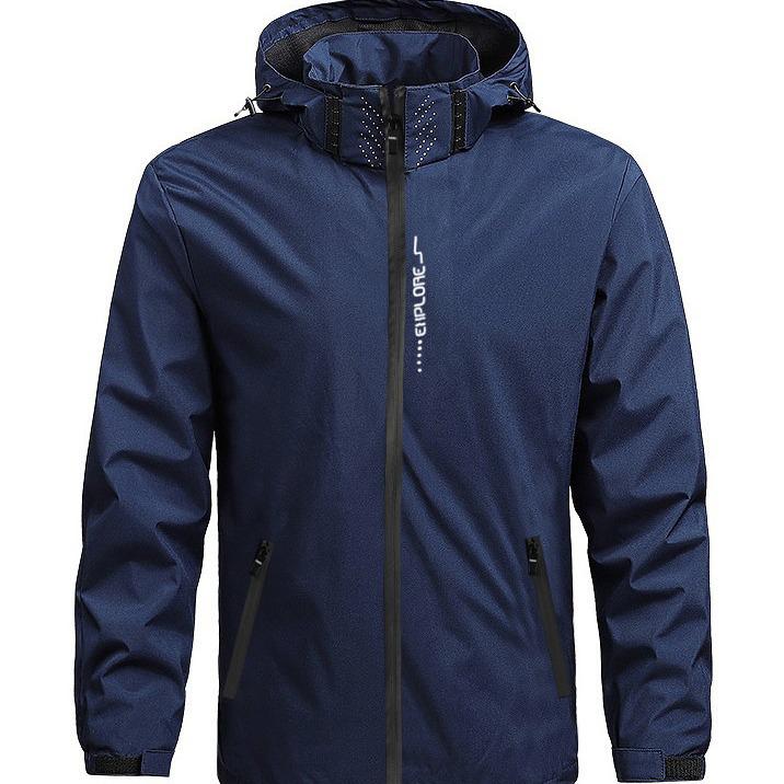 Unisex Trendy 3-in-1 Outdoor Jacket: Detachable Hood, Windproof & Waterproof, Ideal for Mountaineering.