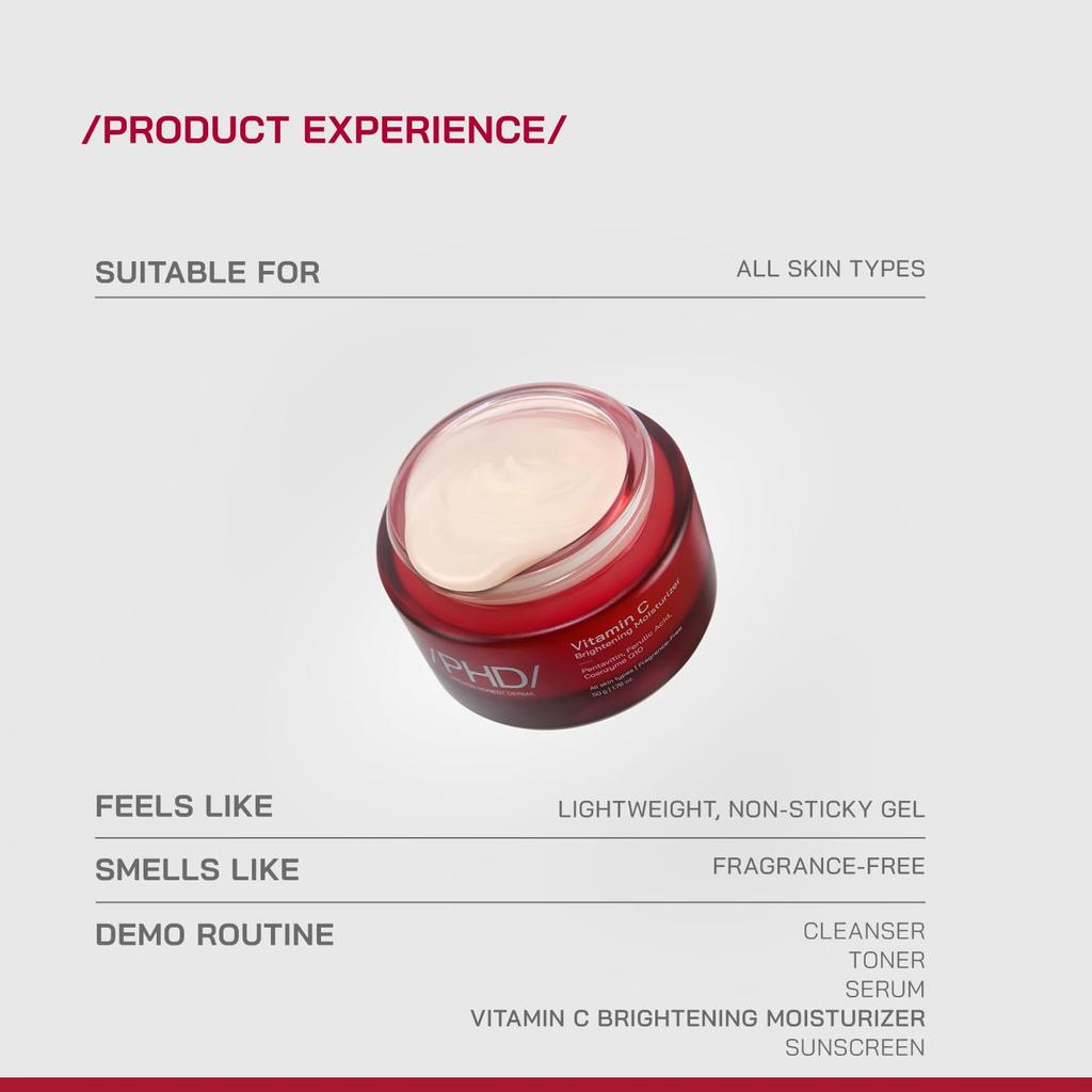 /PHD/ Vitamin C Brightening Moisturizer Lightweight Day Cream For Glowing Skin Hydration All Skin Types Daily 50 g