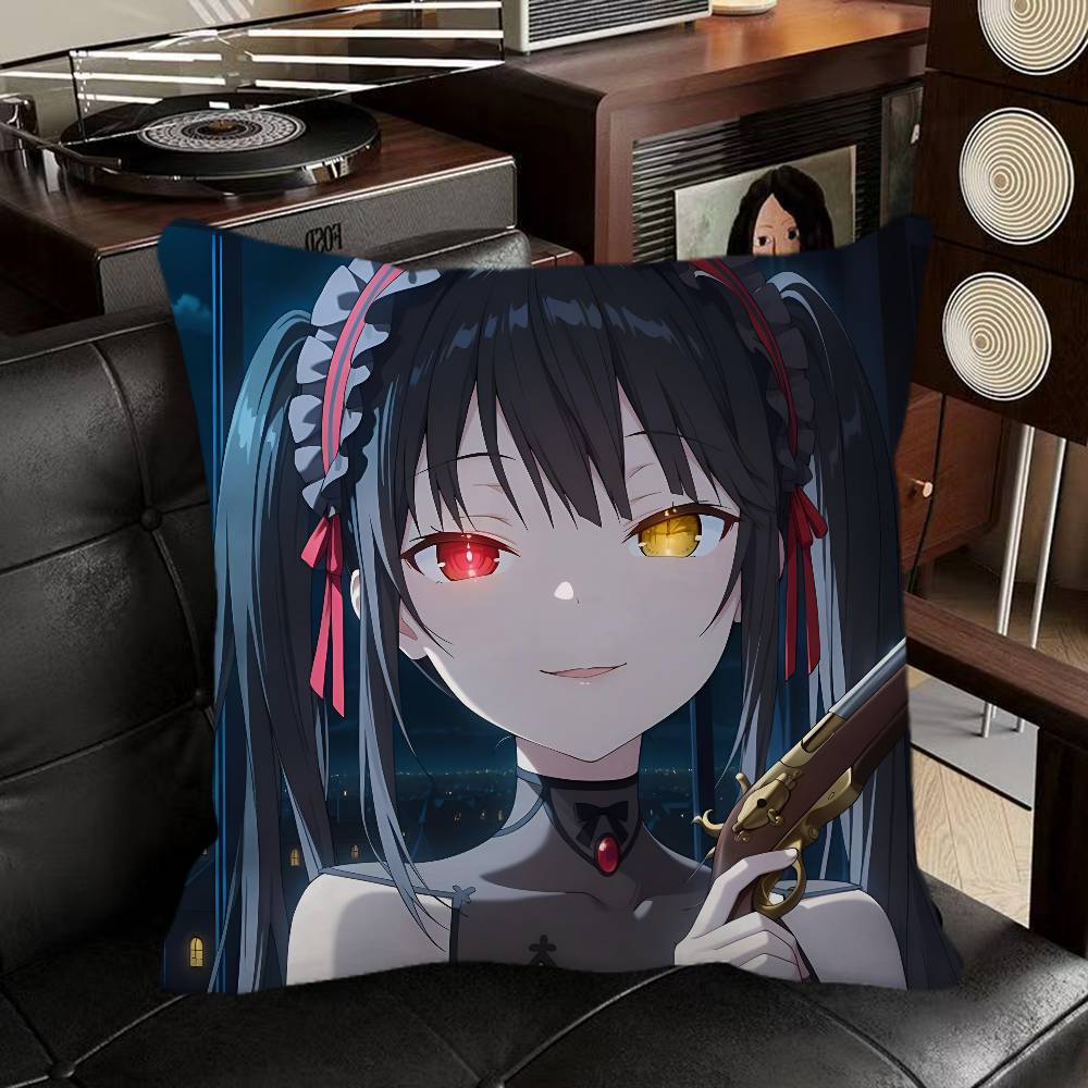 Kurumi Tokisaki Anime Kissenbezug Quadratisches Kissen Schlafzimmer Sofa Freizeit Komfort Kissen Auto Heimdekoration