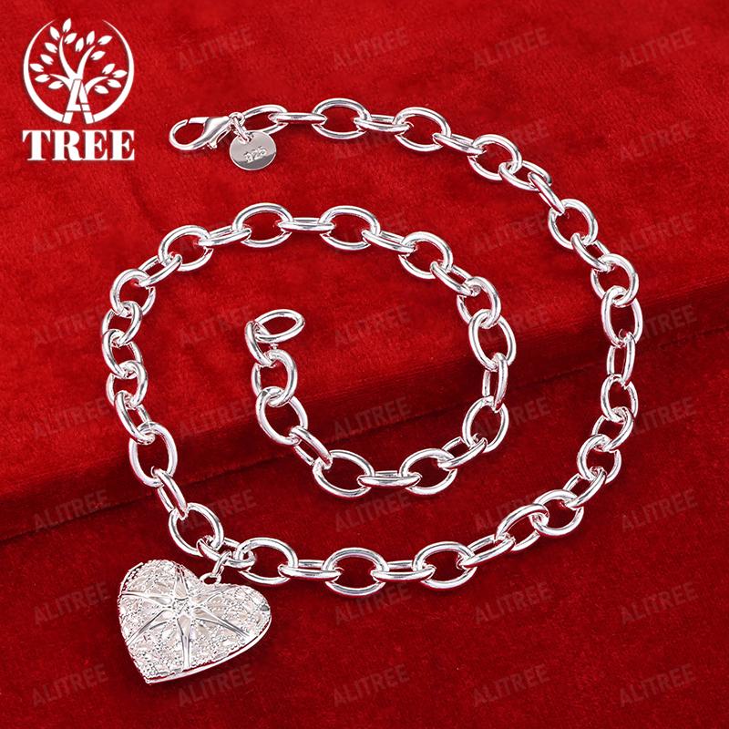 Classic 925 Sterling Silver Three Heart Pendant Necklace Men Women Fashion Charm Jewelry Wedding Party Elegant Gift Accessories