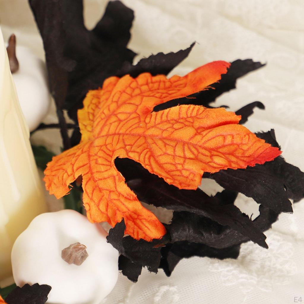 Corona de Velas de Halloween Decoración para el Hogar para Suministros de Fiesta de Acción de Gracias Amarillo Otoño