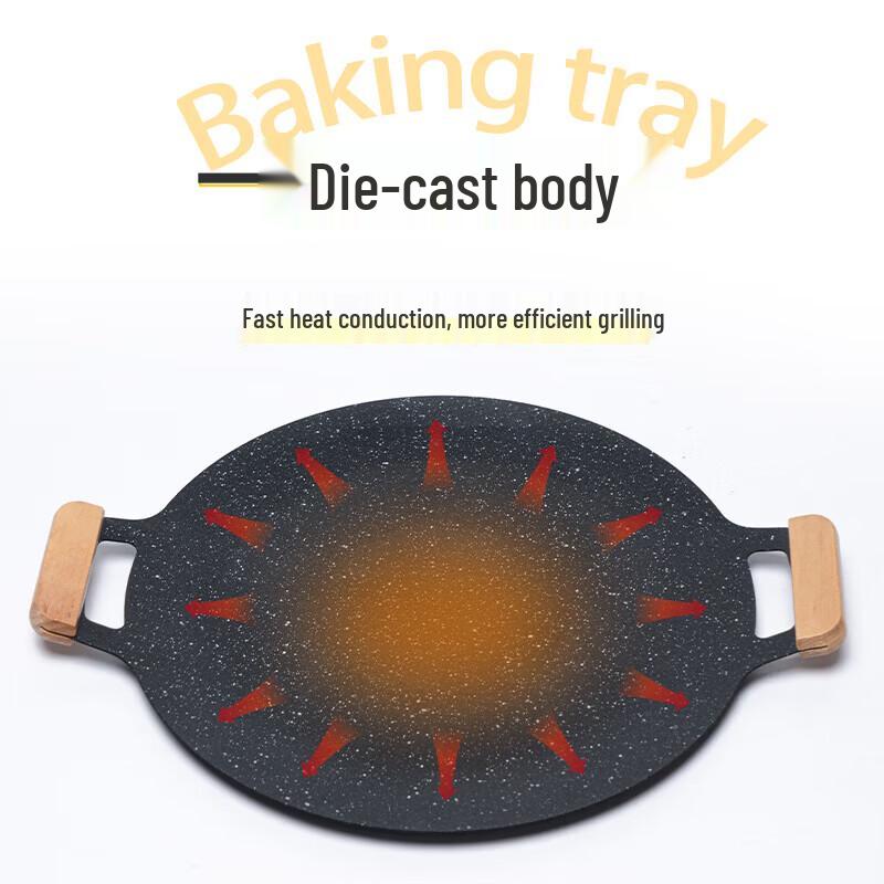 SERIES CLEAR 28cm Cast Iron Camping Grill Pan