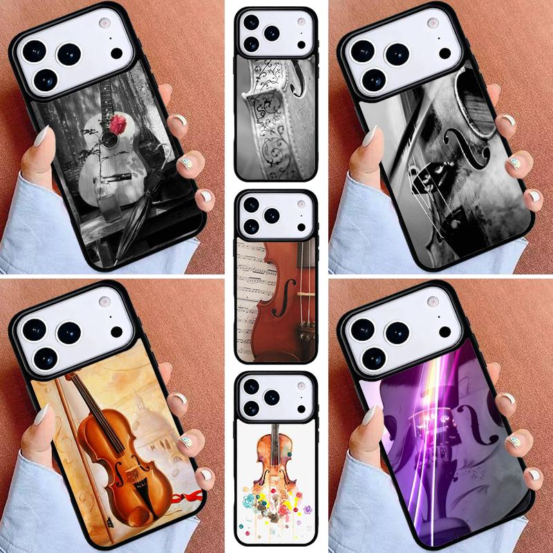 Musical Cello Violin Phone Case for iPhone 17ProMax 12 13 14 15 16e 17 Pro Max Plus Air Cover