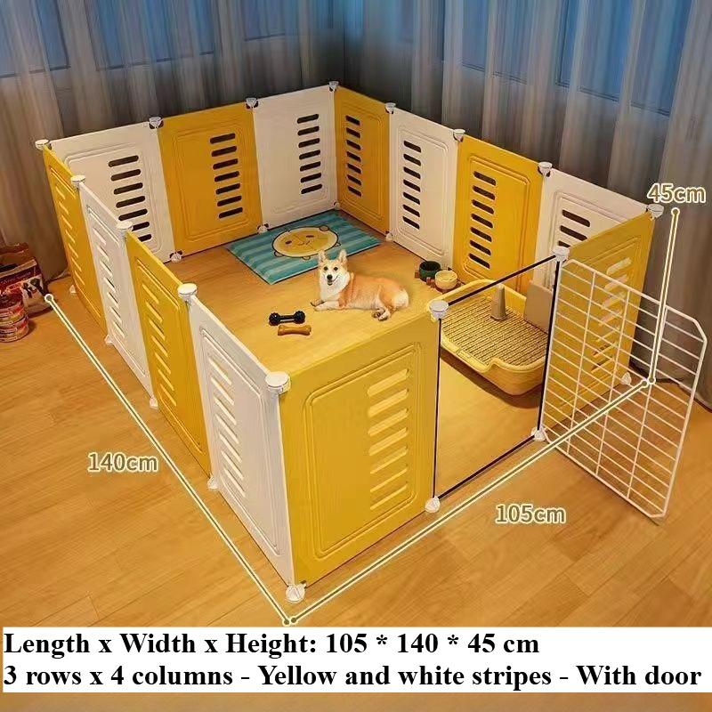 Dog Enclosure Household Small Dog Superlarge Free Space Indoor Isolation Pet Cage Training Toilet Fence Dog Den Free Combination