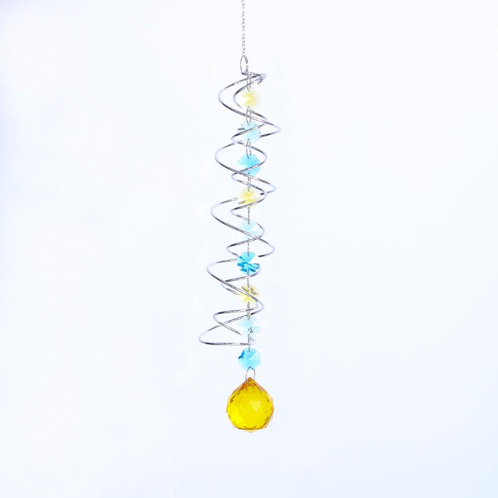 Cross-Border 3D Gazing Ball Spiral Wind Chime with Water Drop Love Crystal Sun Catcher Rainbow Decoration