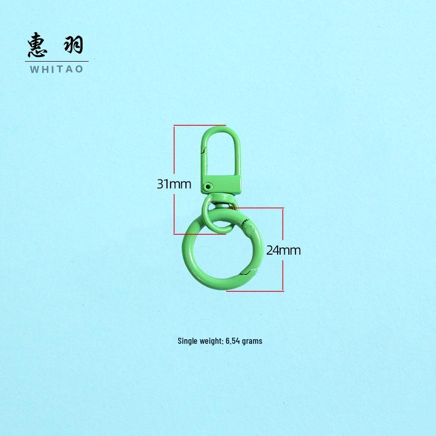 Colorful Alloy Strap & Spring Ring Keychain Buckle - Toy, Dog Hook, Handbag Accessory