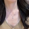 925 Sterling Silver Dainty Lucky CZ Leaf Necklace for Women 14k Gold Plated Flowers Elegant Pendant Necklace Wedding Jewelry