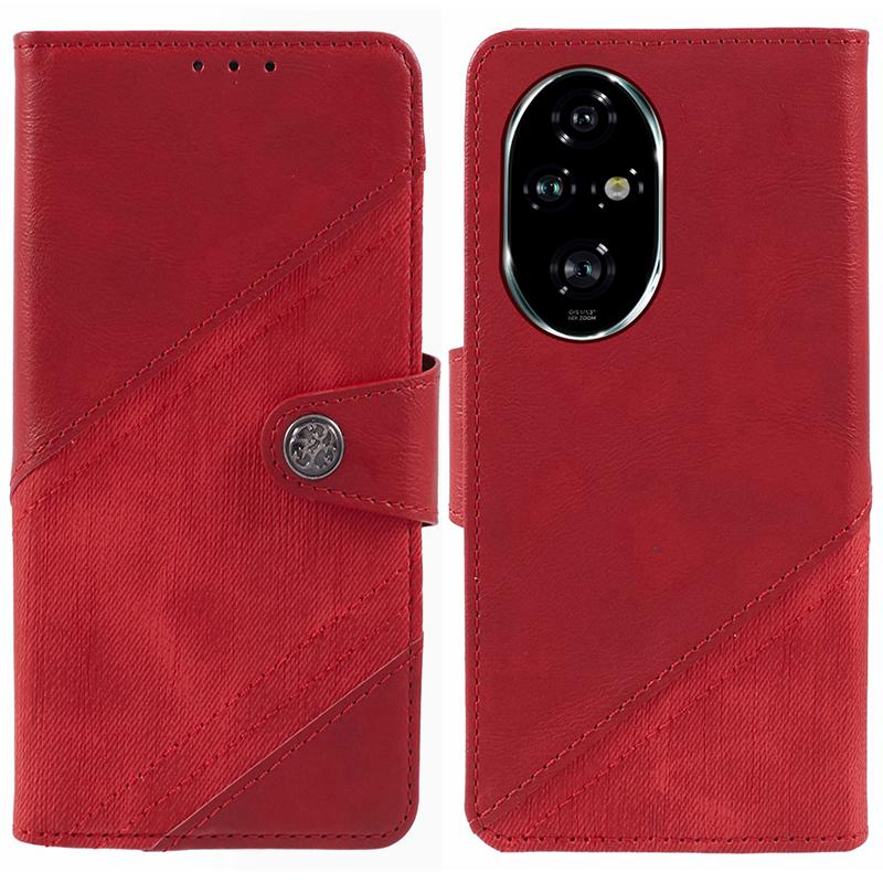 

For Honor 200 5G Case Crazy Horse Texture Leather Flip Phone Cover Red