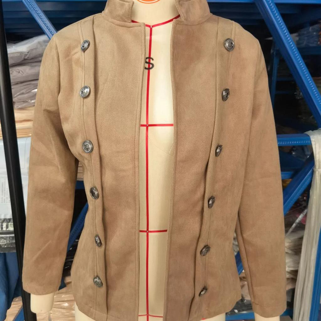 2026 New Arrival Solid Color Double-Breasted Suede Jacket, Vintage Long Sleeve Trench Coat for Men Women, Fall Winter Fashion Outerwear