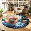 Round Rug Custom NameErling Haaland Pattern Non Slip Carpet Home Floor Decor
