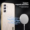 Złote Etui z Teksturą Jedwabiu i Powłoką Skórzaną Samsung Galaxy S26 S25 Edge S24 S23 S22 Ultra Plus FE A16 A54 Galwanizowane Wytrzymałe Pokrowiec