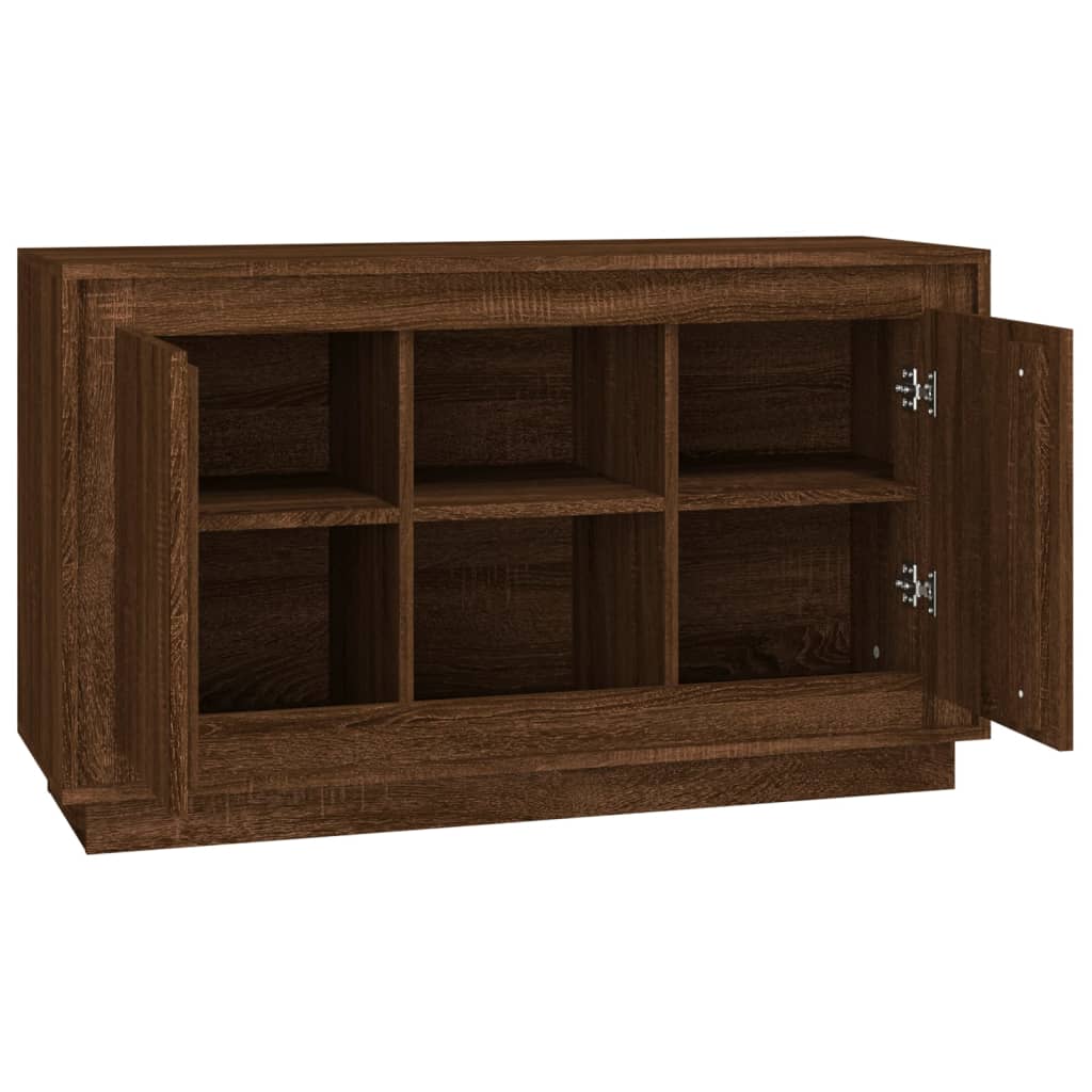 Sideboard Brown Oak Effect 102x35x60 Cm Engineered Wood
