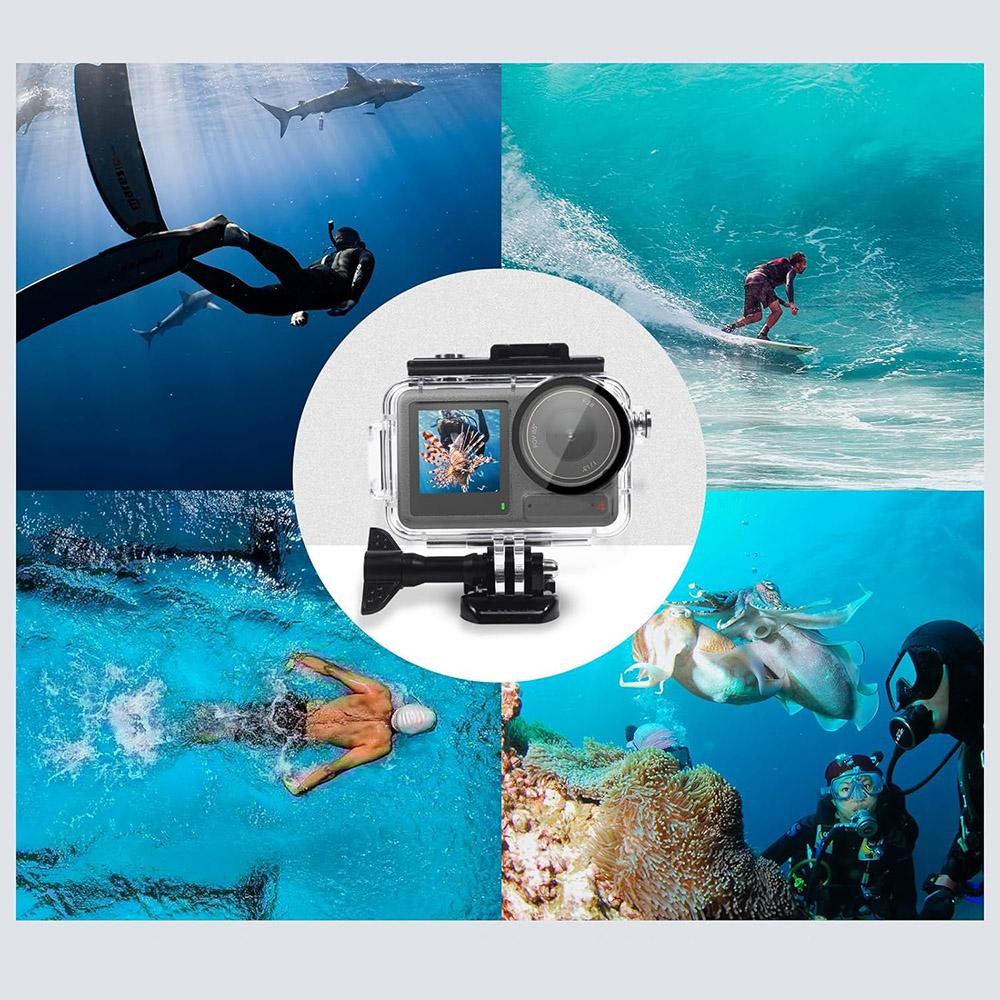 Waterproof Housing Case with Bracket Accessories For DJI OSMO Action 5 Pro, 4, 3