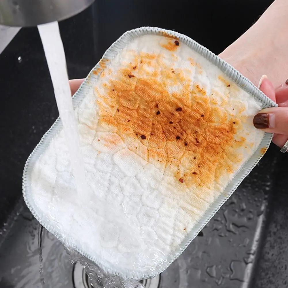 20PCS Wiping Rags Kitchen Scrubber Wire Dishcloth Double-sided Silver Silk Cotton Yarn Cleaning Towel Pot Dish Washing Cloths Scouring Pad