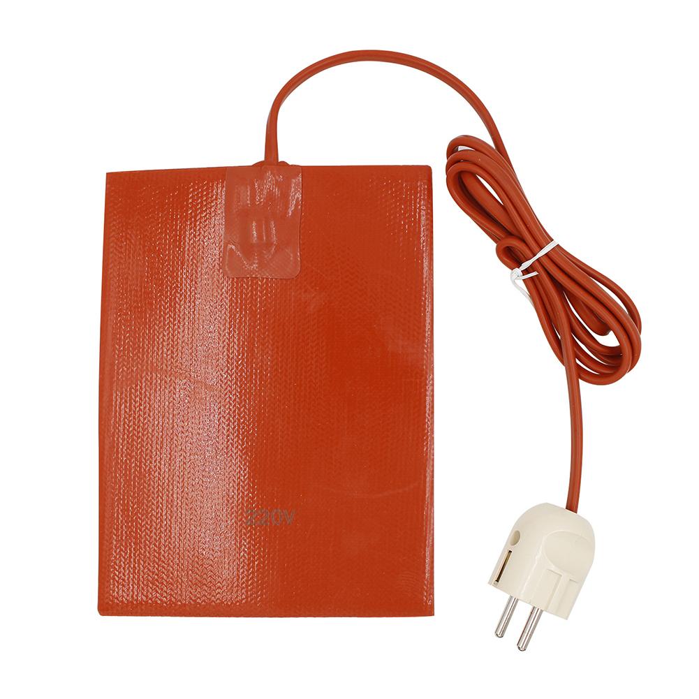 110V 220V Silicone Heating Pad Square Rubber Heat Mat Heated Bed Plate Flexible Waterproof Engine Oil Tank Heater Pad EU/US Plug