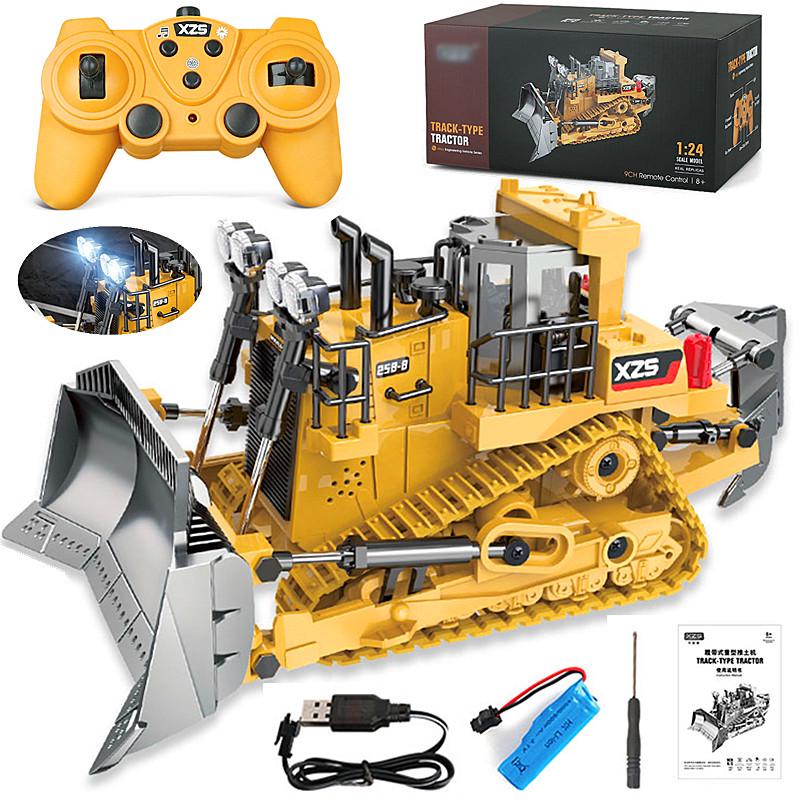 1:24 Alloy Remote Control Excavator & Bulldozer Toy Truck for Kids
