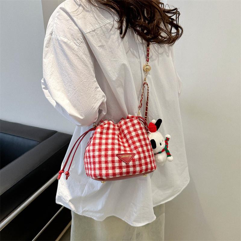 Trendy Street Style Pu Leather Bucket Bag For Women Fashionable Casual Crossbody