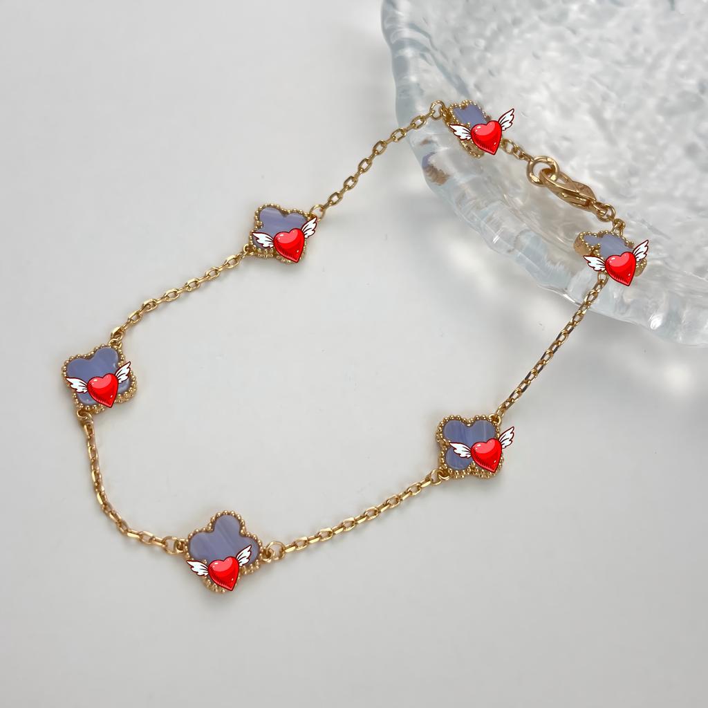 Original S925 Sterling Silver 18K Gold Plated Four-Leaf Clover Bracelet Six-flower Can Request Van the Catalog Cleef From Seller