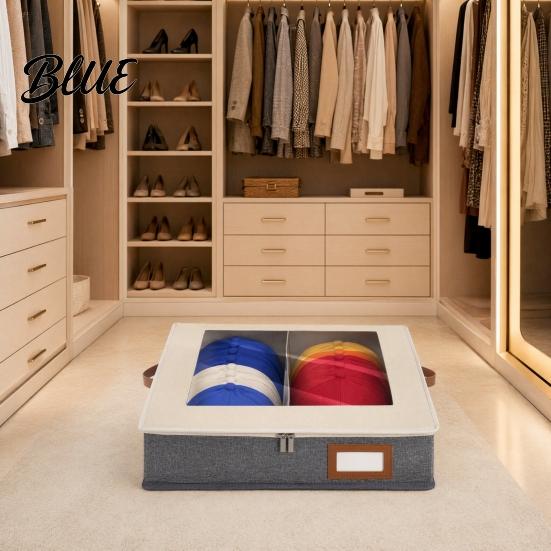 Clear Hat Storage for Closet Organizer with Window Lid Flip Top Access Design
