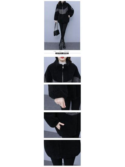 Damen Lockerer Farbblock Lammwollmantel - Herbst/Winter Übergröße Einteiler Fleece