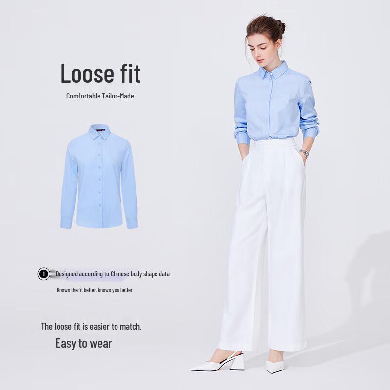 Navigare Women's 100% Cotton Solid Long-Sleeve Shirt
