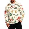 Men's Casual Stand Collar Sweatshirt with Holiday Christmas Print