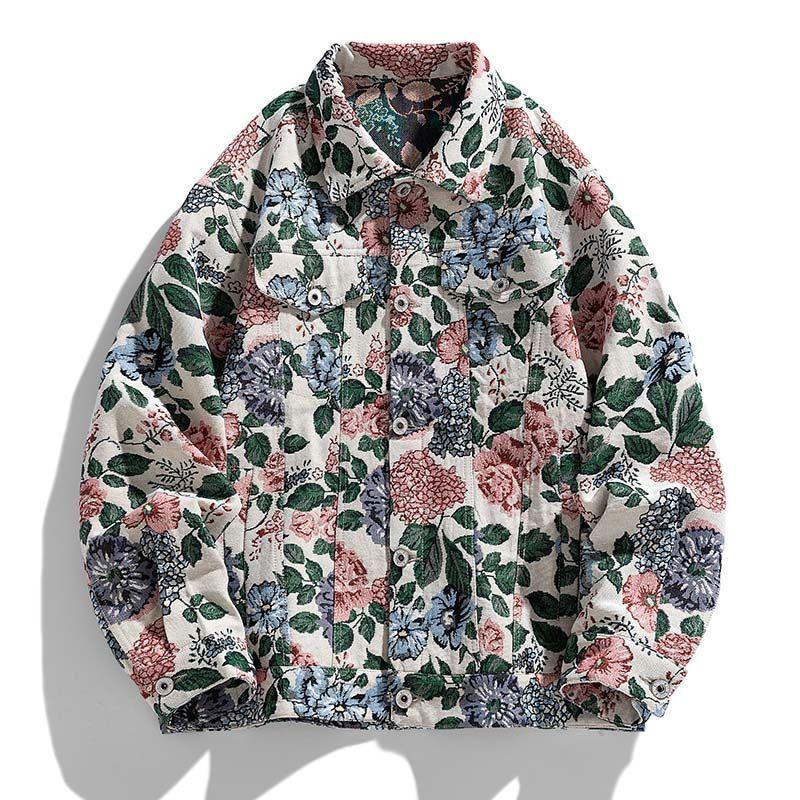 Men s Lapel Jacket Coat for Export, Versatile Casual Top in Japanese and Korean Style, Trendy Jacquard Jacket for Men Light Color 2XL