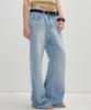 Noir For Woman Cotton Loose Flare Pants (Light Blue)