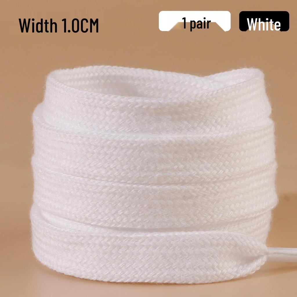 Breite off-white Schnürsenkel aus reiner Baumwolle für Damen - 1,0 cm, 1,2 cm, 1,5 cm
