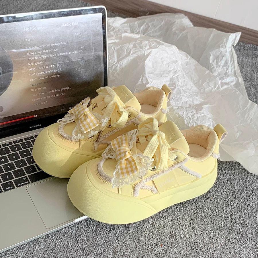 Spring little white shoes women's ugly cute big head shoes new versatile campus style sports and leisure board shoes